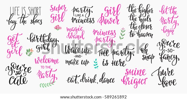 Lettering typography motivational party girl wall mural concept 