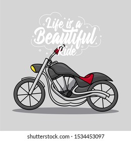 Lettering typography poster "Life is beautiful ride"