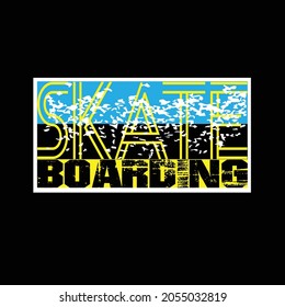 lettering typography skate boarding design graphic for t-shirt print vector illustration