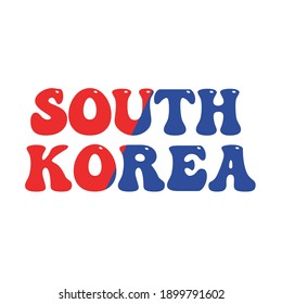 lettering typography south korea design graphic for t-shirt print vector illustration