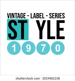 lettering typography style vintage label series design graphic for t-shirt print vector illustration