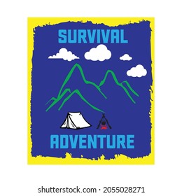 lettering typography survival adventure design graphic for t-shirt print vector illustration