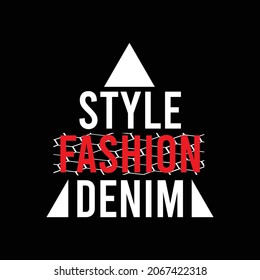 lettering typography triangle style fashion denim design graphic print vector illustration