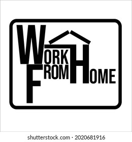lettering typography work from home quotes about life print vector illustration