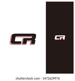 Lettering unique CR logo icon