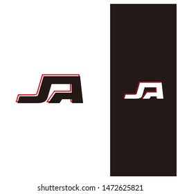 Lettering unique SA logo icon