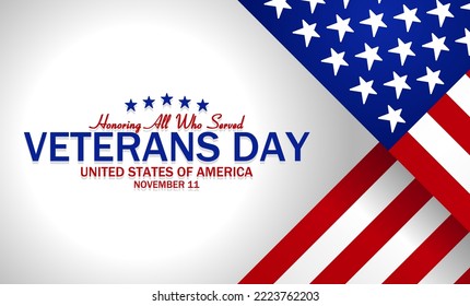 Lettering United States Veterans Day theme. Vector illustration. Suitable for Poster, Banners, background and greeting card.