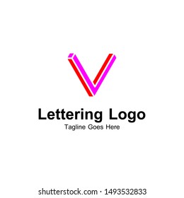 Lettering V Vector Logo Inspirations Stock Vector (Royalty Free ...