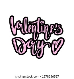 
Lettering for Valentine's Day, with a black stroke. For postcards, greetings, posters and any design.