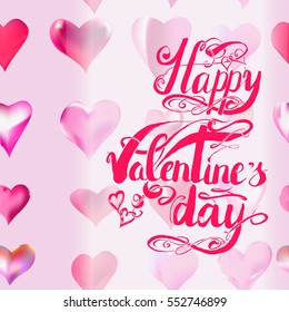 lettering Valentine's Day card vector