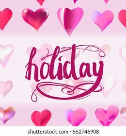 lettering Valentine's Day card vector