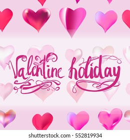 lettering Valentine's Day card vector