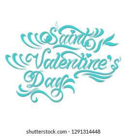 lettering to the Valentine's Day, hand-drawn. Vector illustration. Inscription
