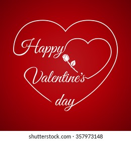 Lettering Valentine's Day with hearts. Vector illustration