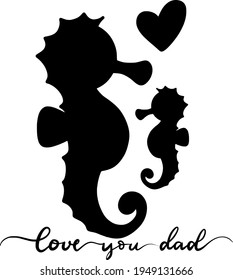 Lettering vector about Father’s Day and doodle love dad.