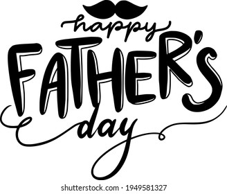 Lettering vector of Father’s Day with doodle love dad.