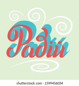Lettering vector illustration with phrase "Be happy" in Ukraine language. For backdrops, flyers, printing jobs, backgrounds, lettering templates