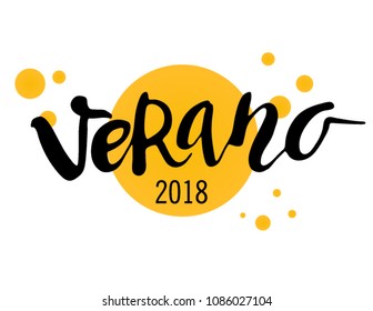 Lettering vector illustration Verano (spanish "summer")