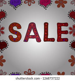 Lettering. Vector. Picture in red, black and white colors. Seamless. Stock clearance banner, Sale Label.