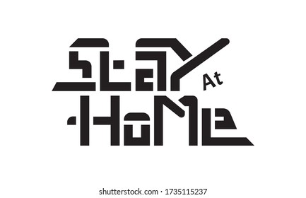 lettering vector STAY At HOME
