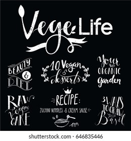 lettering, vegetarian, hand written