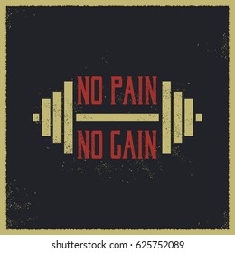 Lettering vintage typographic poster. fitness club and bodybuilding advertising template.