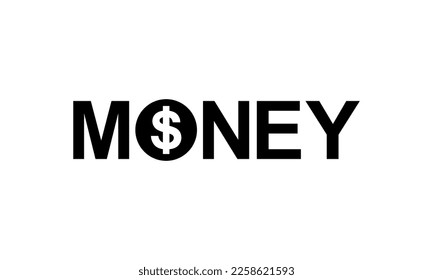 Lettering Visual of the MONEY for Logo, Pictogram, Apps, Website or Graphic Design Element. Vector Illustration