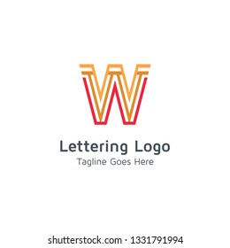 Lettering W Vector