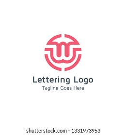 Lettering W Vector
