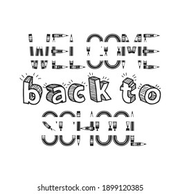 lettering welcome back to school typography quotes about study print vector illustration