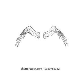 lettering wings logo print vector angel  