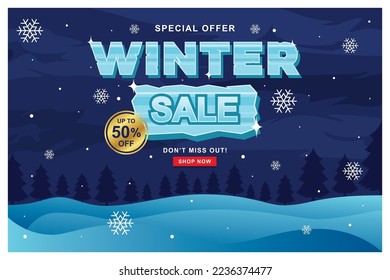 Lettering Winter Sale Vector, Illustration, Calligraphy Design, Usable for Poster, Banners, Postcards, Wallpaper, Gifts etc