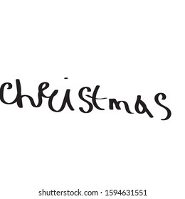 Lettering with the word "christmas".Hand lettering translated into vector on white background.Used for wedding and greeting cards,posters,wallpapers,print,postcards and paper.