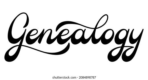  Lettering Word Genealogy. Vector Illustration