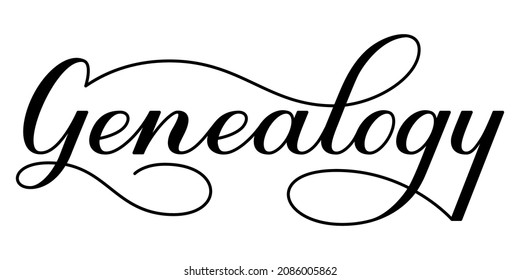  Lettering Word Genealogy. Vector Illustration