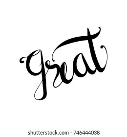 Lettering word Great doodle sketch playful fun vector illustration for your special project