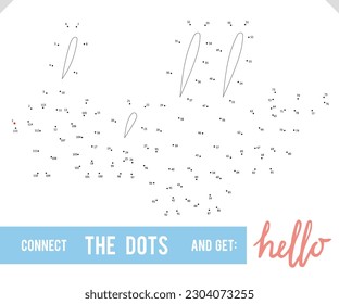 Leer Word Hello por punto a punto para niños y adultos. Juego de números para postales, felicitaciones y libros de actividades