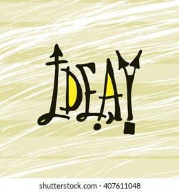 Lettering. The Word of - idea. Inscription by hand. Abstract striped brown background - Stock Vector