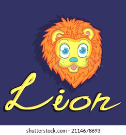 Lettering Word Lion Vector Illustration Cartoon Stock Vector (Royalty ...