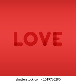 Lettering with the word "Love". Flat design, vector illustration