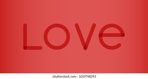 Lettering with the word "Love". Flat design, vector illustration