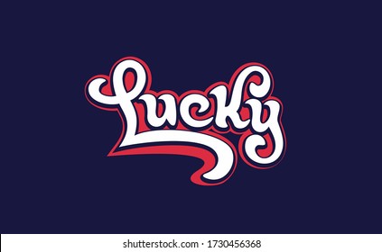 Lettering word Lucky. Vector design template.