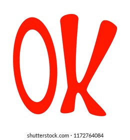 lettering word ok vector illustration