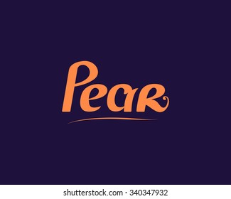 Lettering with word pear / logo / vector