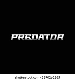 Lettering word of predator in metallic colour