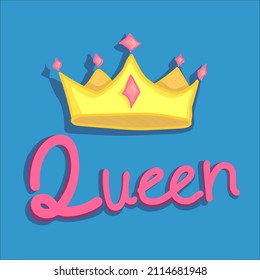 576 Gold word queen with a crown on it Images, Stock Photos & Vectors ...