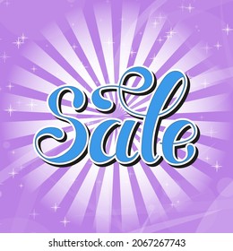 Lettering word. Sale. Hand drawn. Vector illustration . Design element.
