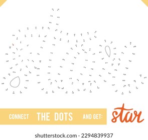 Lettering Word Star by dot to dot for children and adults. Numbers game for postcards, congratulations and activity books
