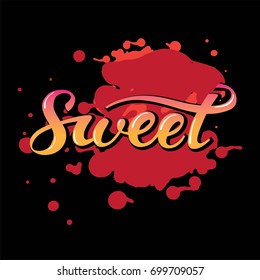 Lettering the word Sweet