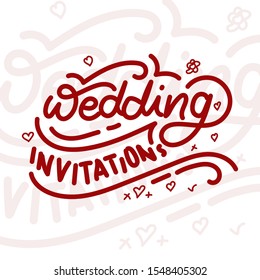 lettering word for wedding invitations